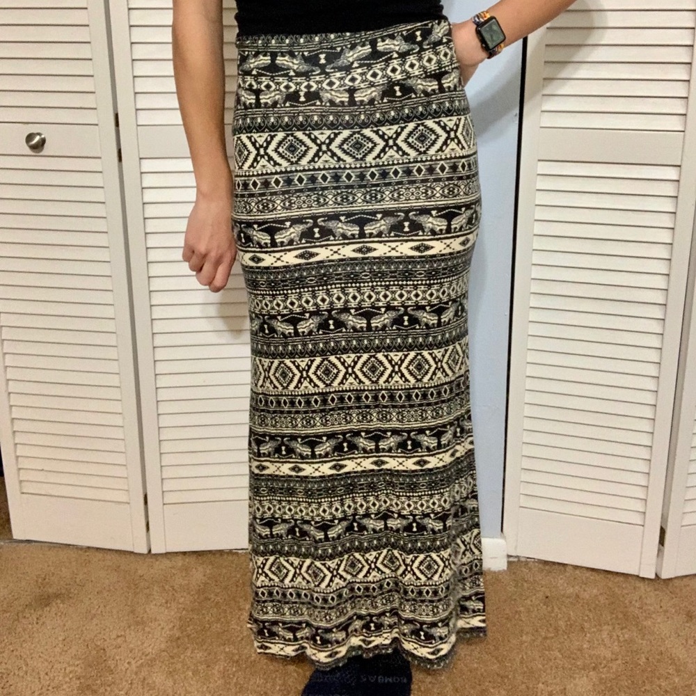 Tribal Printed Maxi Skirt